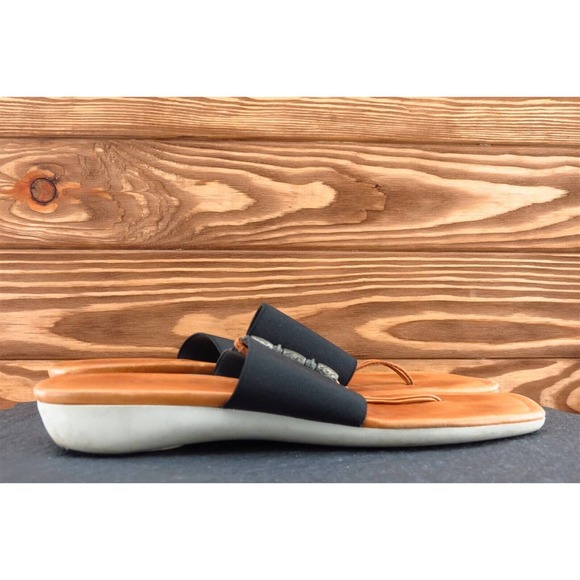 The FLEXX Sz 8.5 M Black Thong Fabric Women Sandals - Picture 4 of 7